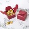 AWELL Burgundy Favor Box Bulk 2.5x2x2.5 inches with Heart Bow Party Favor Box,Burgundy,Pack of 50